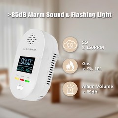 Portable 4-in-1 CO Detector with Smoke & Natural Gas, Plug-in Safety Alarm