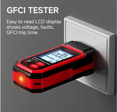 NF- 824 Rechargeable Circuit Breaker Finder with LCD, GFCI Tester & Flashlight
