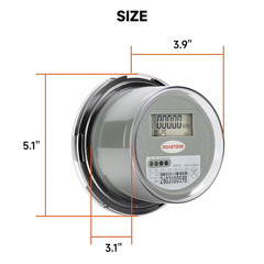 240V Digital Electric Meter, 2 Wire KWH Watt Meter for RV & Home, LCD Energy Usa
