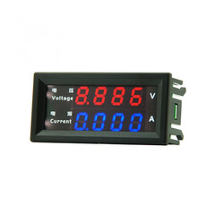 M4430 DC 100V 10A Dual Red Blue LED Digital Voltmeter Ammeter Panel Gauge
