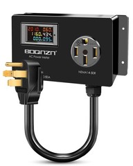 50A AC Power Meter, 240V NEMA 14-50P to NEMA 14-50R LCD Display Digital Multi…