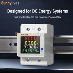 DC 14-600V 63A Rail Type Multifunctional Single Phase 4-in-1 DC Energy Meter
