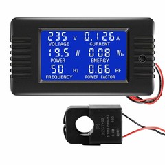 AC Multimeter 260V 100A Current Volt Power Energy Frequency Factor Split Sensor