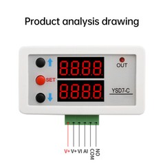 DC 6-30V Embedded LCD Digital Voltage Current Meter 0-10V 0-20mA Analog Input