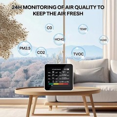 Multi-function Air Quality Monitor For Home Use 9-in-1 Detector W/LED Display