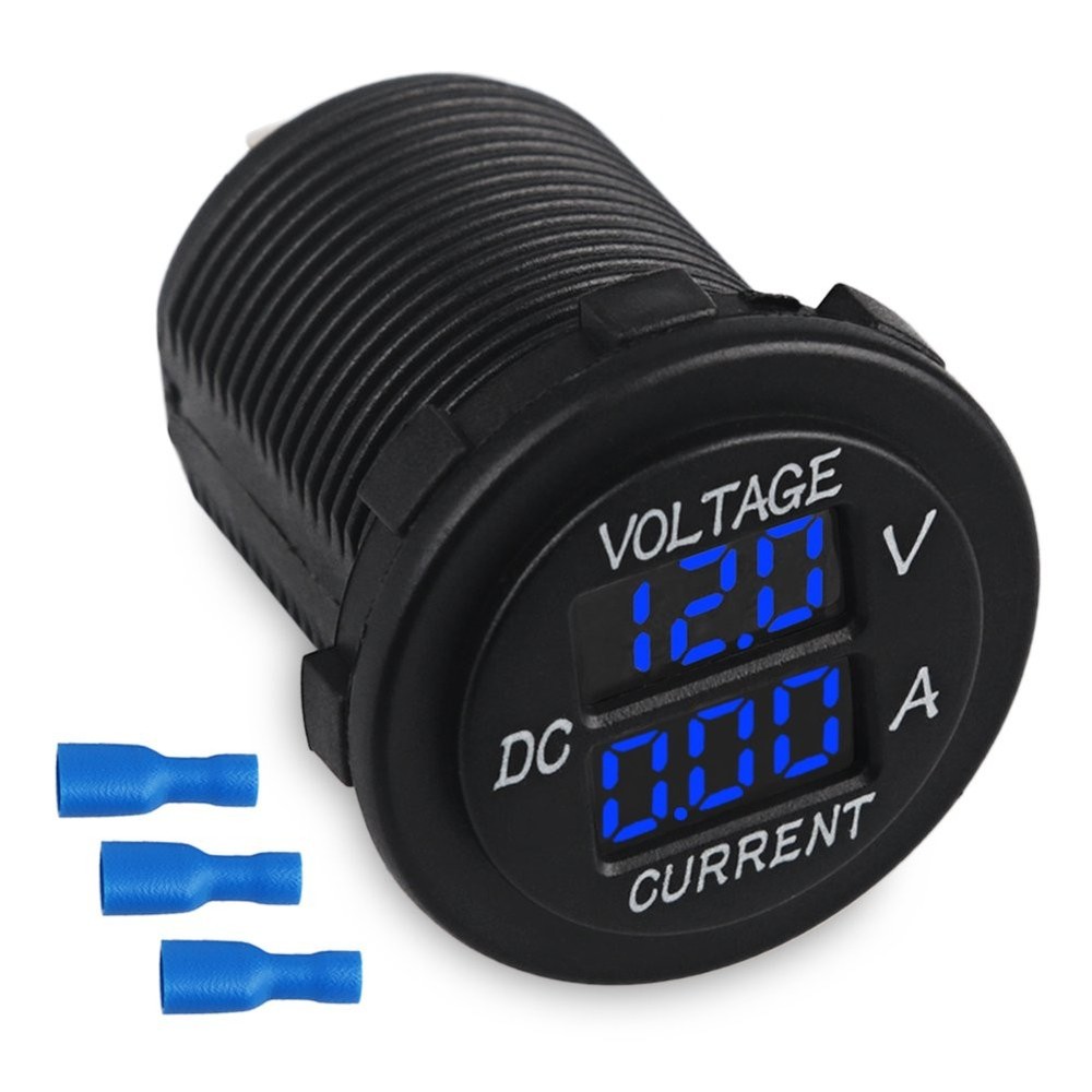 DC12-24V 0.1-10A Dual LED Digital Multimeter Amp Voltage Meter 2-in-1 Current…