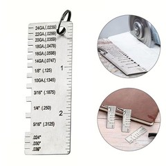 Easy to Carry Single Sided Material Wire Thickness Gauge with Keychain