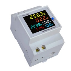 DIN-Rail Single-phase LCD Digital Voltage Current Power Frequency Meter D52-2066