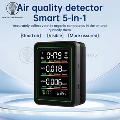 Tuya 5-in-1 WiFi Air Quality Monitor Formaldehyde CO2 TVOC Temp Humidity Tester