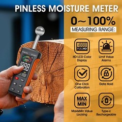 Wood Moisture Meter – Pinless Moisture Detector Measur Depth 20-40mm Non-Destruc