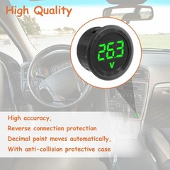 4 Pieces DC 4V-100V Voltmeter Gauge Green LED Digital Display for Cars