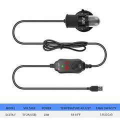 For Pet Water Fountain Adjustable Temperature Small Fish Tank Heater 10W