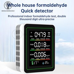Tuya 5-in-1 WiFi Air Quality Monitor Formaldehyde CO2 TVOC Temp Humidity Tester