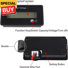 DC 12V Battery Meter Battery Capacity Voltage Monitor Gauge Indicator DC 24V 36V