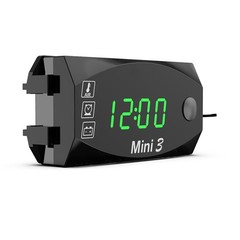 3 in 1 Motorcycle Electronic Clock Thermometer Voltmeter Multifunction LED