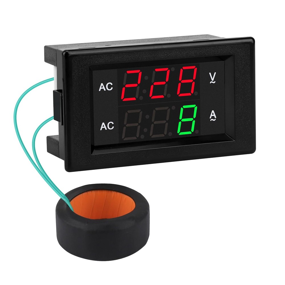 Volt Amp Meter, AC 500V 500A Digital Voltmeter Ammeter Panel, 0.39 Inches LED…