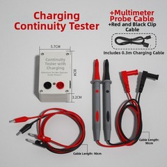 Continuity Tester Audible Visual Alarm Indicator Light Built-in 9V Battery
