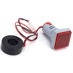 Current Signal Indicator Universal 2‑Display Square Lamp Light 60~500V AC Red