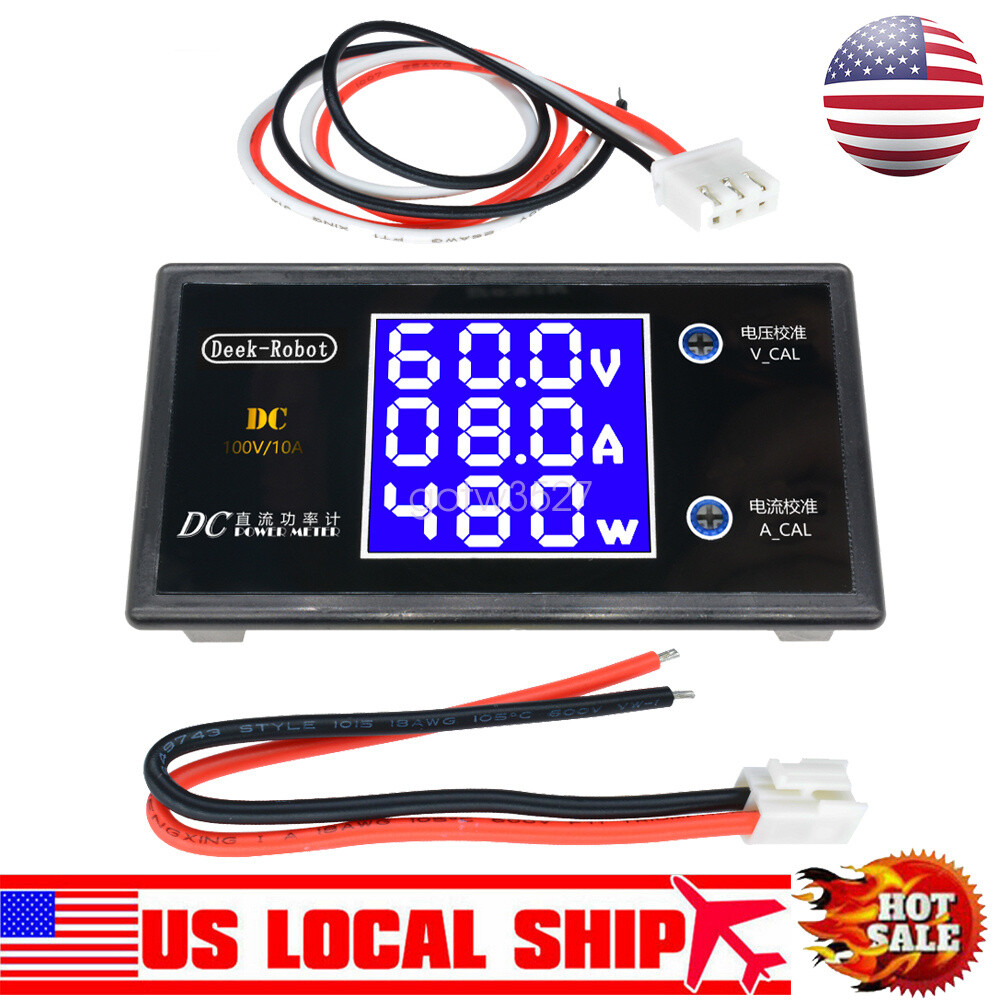 0-100V 10A 1000W Digital LCD Voltmeter Ammeter Voltage Current Volt Power Meter