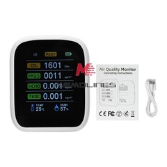 Portable WiFi Air Quality Monitor CO2 Temp & Humidity NDIR Sensor APP Control
