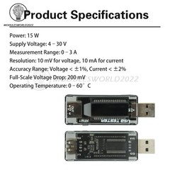 USB Current Voltage Tester USB Voltmeter Ammeter USB Charger Detector 4-30V 0-3A