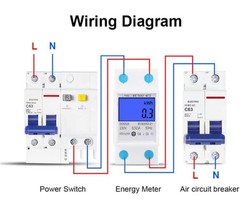 AC 230V DDS528 Digital Single Phase Din Rail Watt KWH Volt Power Energy Meter