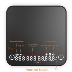 Kitchen Scale for Coffee Enthusiasts 2000g Capacity 0.1g Accuracy Dual Units