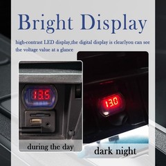 Car LED Cigarette Lighter Voltage Meter 12V 0.1A Input 0-30V – Real-Time