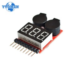 New 1-8S Lipo Battery Tester with Alarm 3.7-30V Voltage Monitor Dual Speaker
