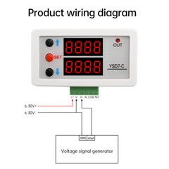 DC 6-30V Embedded LCD Digital Voltage Current Meter 0-10V 0-20mA Analog Input