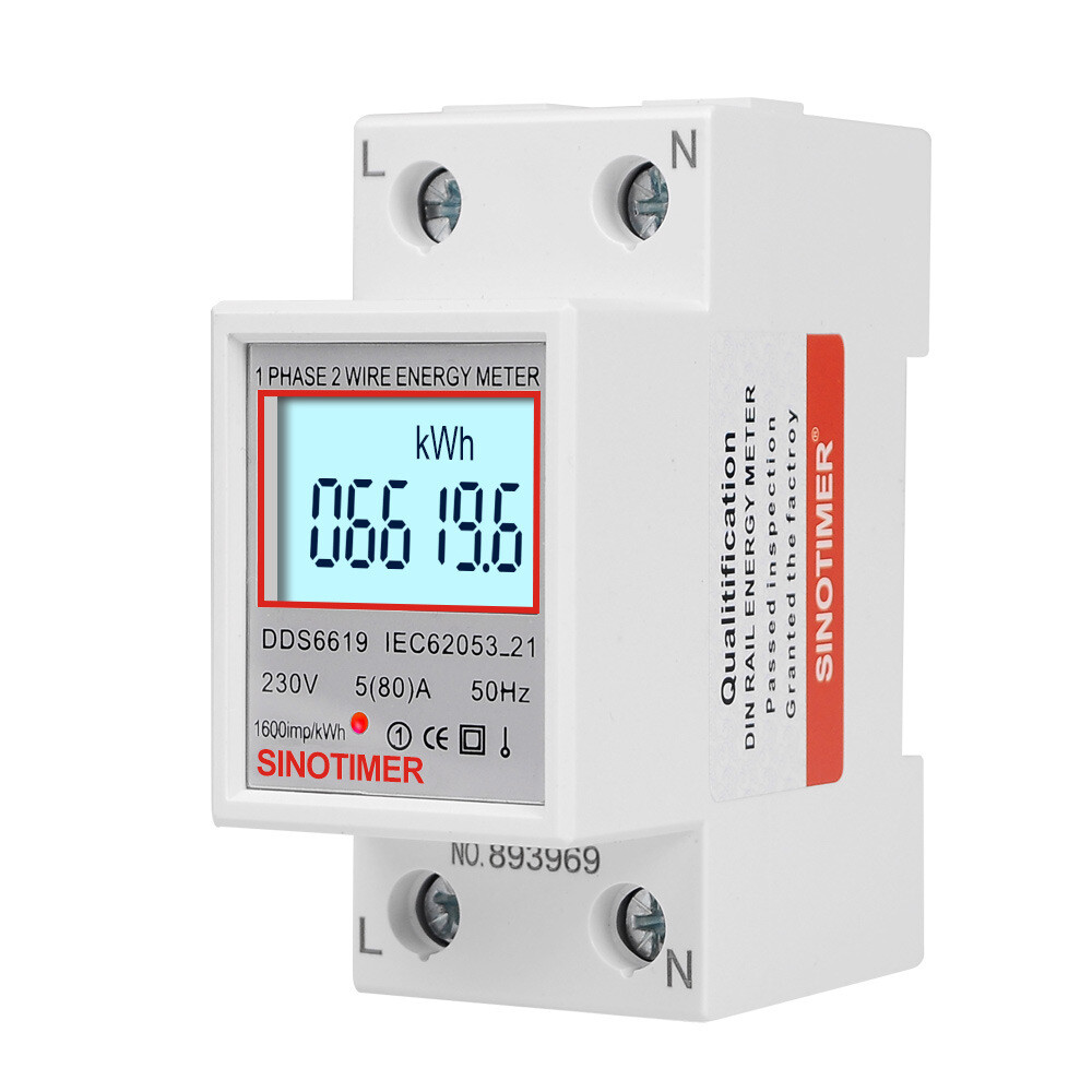1pcs Single-phase 2P Energy Meter 5 (80) A 230V DDS6619-006