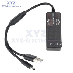 USB Power Tester Voltage Current Capacity Meter Digital USB Tester With A+C Line