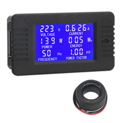 AC Digital Meter, Current Voltage Amperage Power Energy Frequency Factor Multime