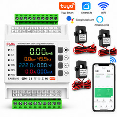 Tuya WiFi Three Phase Power Meter Smart Bi-Directional CT Clamps Voltage Leakage