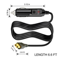 18AWG Car to For XT60 Female Power Cable 300cm for RV For solar Generator