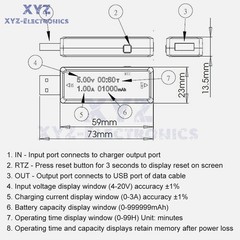 USB Current Voltage Tester USB Voltmeter Ammeter USB Charger Detector 4-30V 0-3A