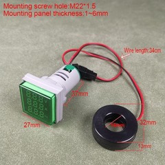 22mm AC Current Voltage Tester with 3 Digit LED Display Multifunction Voltm…