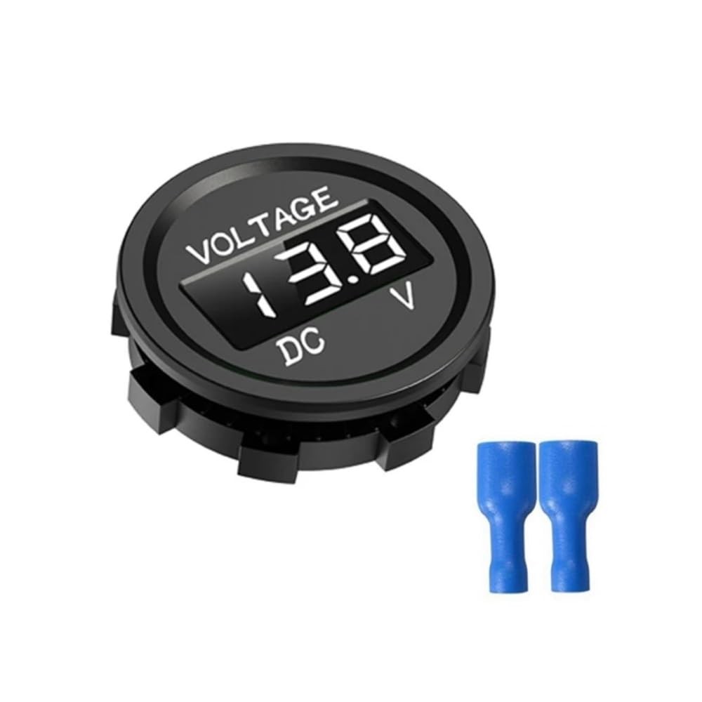 1 PCS Mini Round Panel Waterproof Voltmeter DC 1248V LED Digital Display