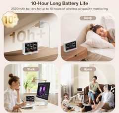 Professional 16 in 1 Air Quality Monitor Indoor 10h Battery & 5.5″ Display 9…