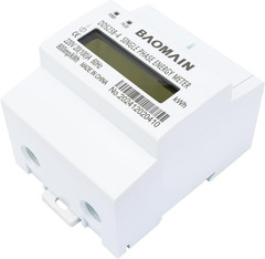Baomain Single Phase Din-Rail Type Kilowatt Hour Kwh Meter 220V 60Hz 20 (100) A