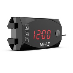 3 in 1 LED Display Digital Time Clock Thermometer Motorcycle Voltage Voltmeter