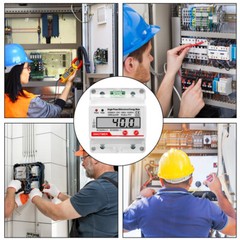 4P Single-Phase Multifunction LCD Electric Energy Meter RS485 Modbus 230V 80A