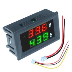 DC 100V 10A Red + Green LED Digital Voltmeter Ammeter Dual Volt Amp Meter Gauge