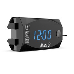 3-in-1 Motorcycle Digital LED Clock Thermometer Voltage Voltmeter Waterproof