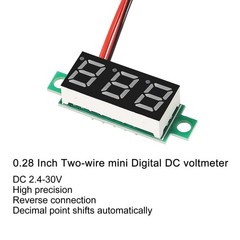 DC LED Digital Voltmeter 0.28 Inch 2.5V-30V 2 Wire Mini Tester 4 Colors 4 PCS