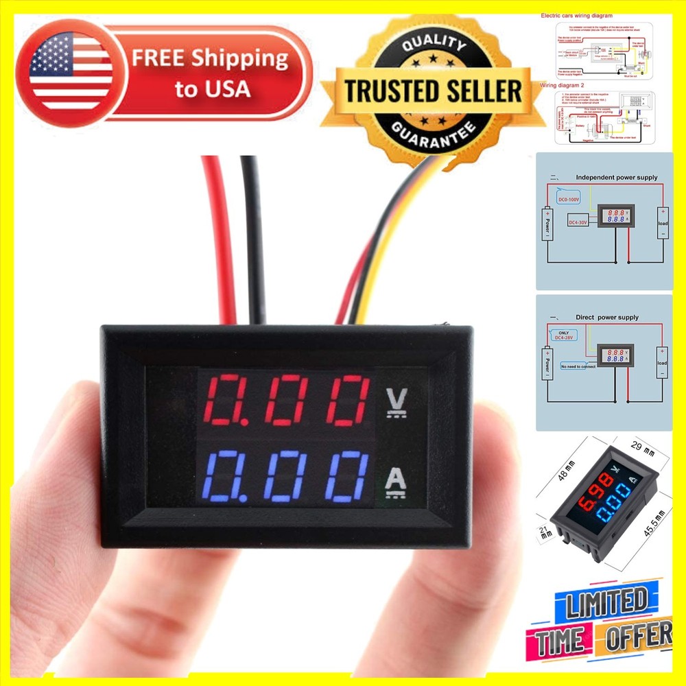 Compact Eiechip LED Voltmeter Ammeter 100V 10A – Accurate, Safe Monitoring Tool
