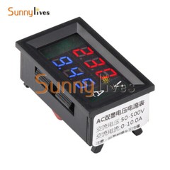 10/50/100A Voltmeter Current Voltage Amp Meter Hall Effect Sensor AC 50-600V