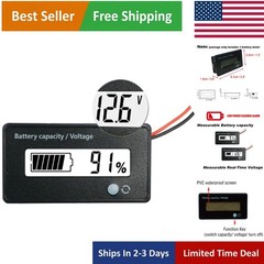 3-in-1 Battery Capacity Monitor – Digital Voltage Gauge for Boats, RVs, and More