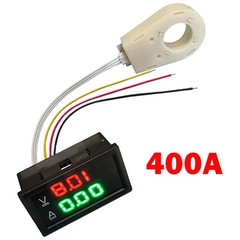 400A 0.2A Hall Current Voltmeter Dual Digital Display DC 5V-100V DC 0-300V ± US
