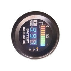 Round LED Digital Battery gauge discharge Indicator hour meter state of charge